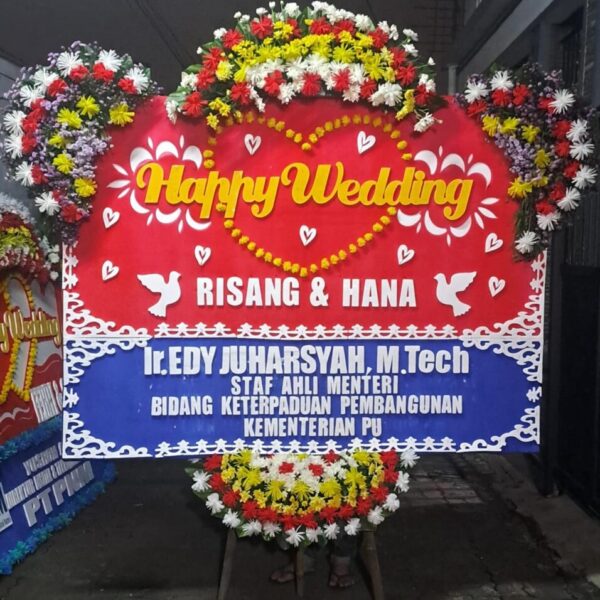 Karangan Bunga Happy Wedding